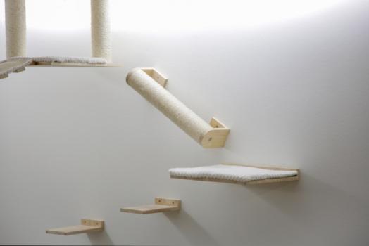 Katzenspielplatz Wand Kerbl Top XL - Kletterwand für Katzen Echtholz - zur Wandbefestigung und Deckenbefestigung